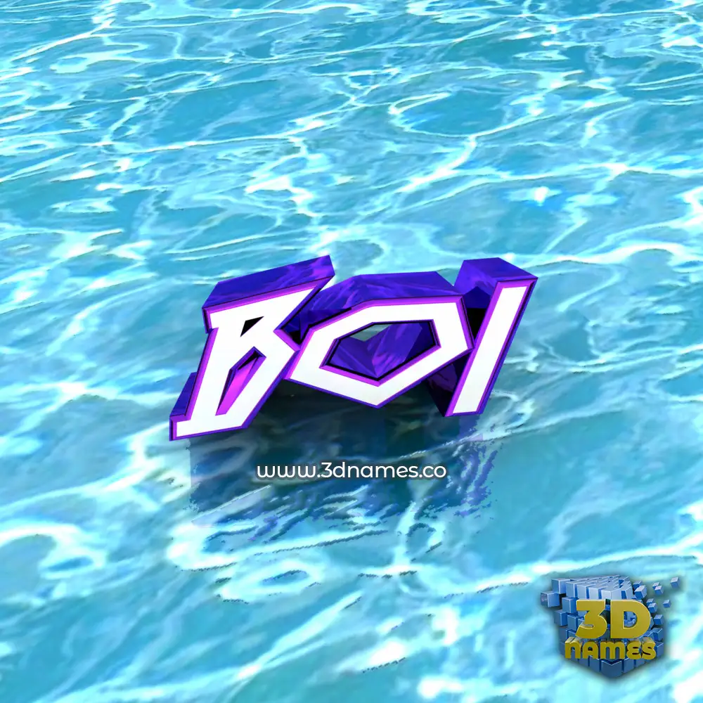 boi in Water style - 3D name wallpaper