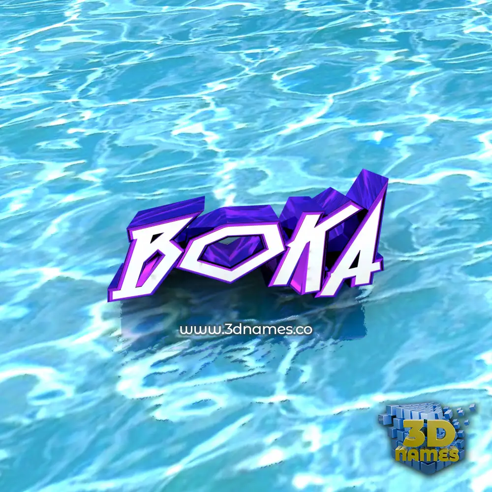 boka in Water style - 3D name wallpaper