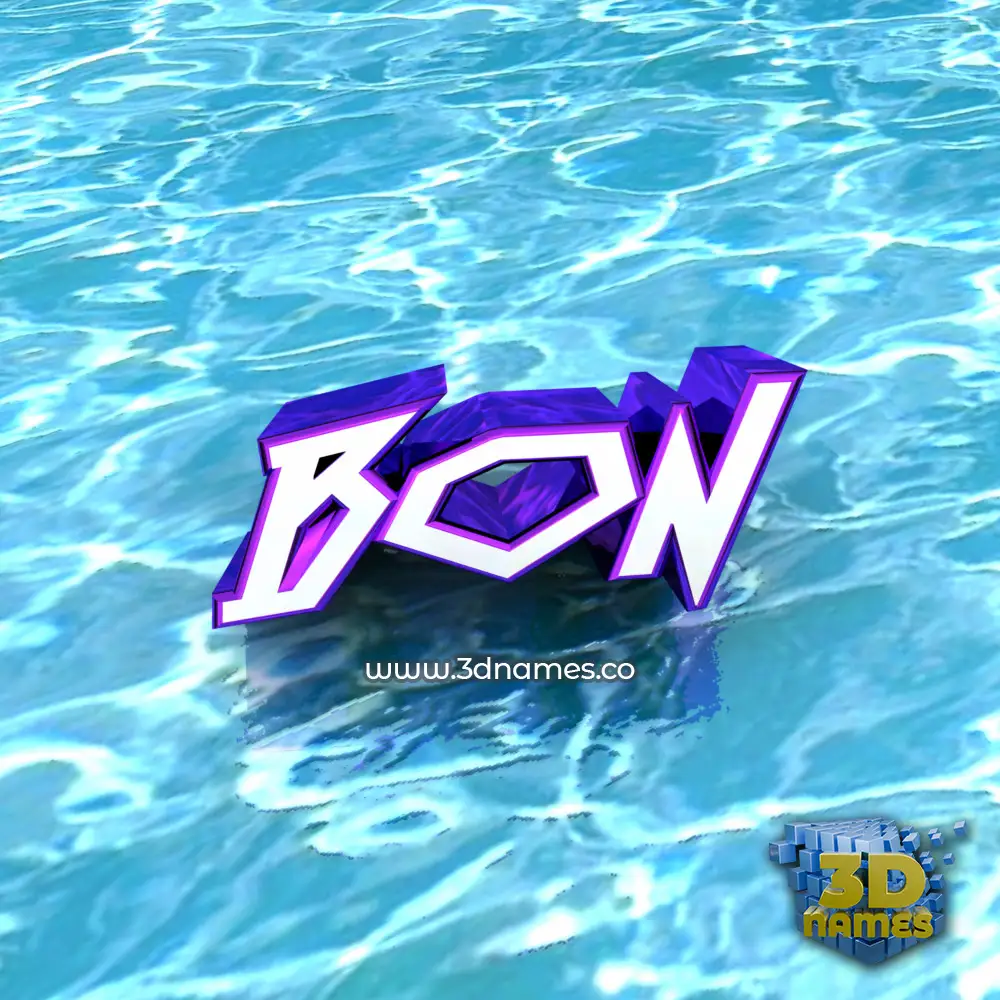 bon in Water style - 3D name wallpaper