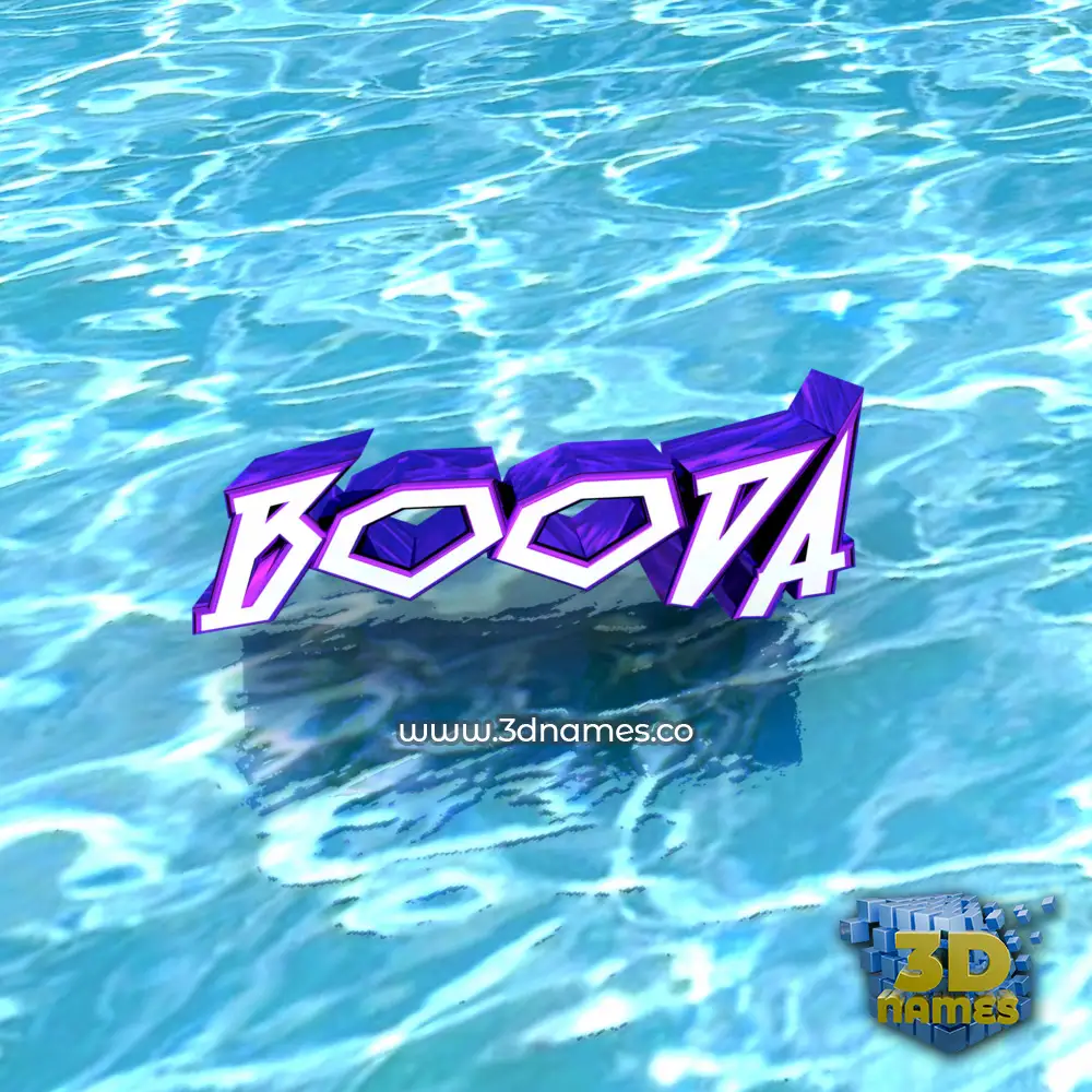 booda in Water style - 3D name wallpaper