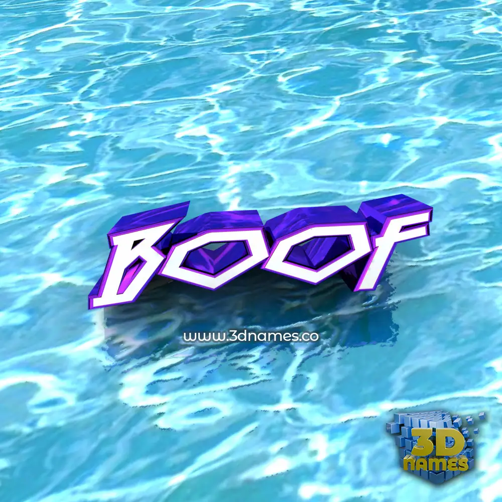 boof in Water style - 3D name wallpaper