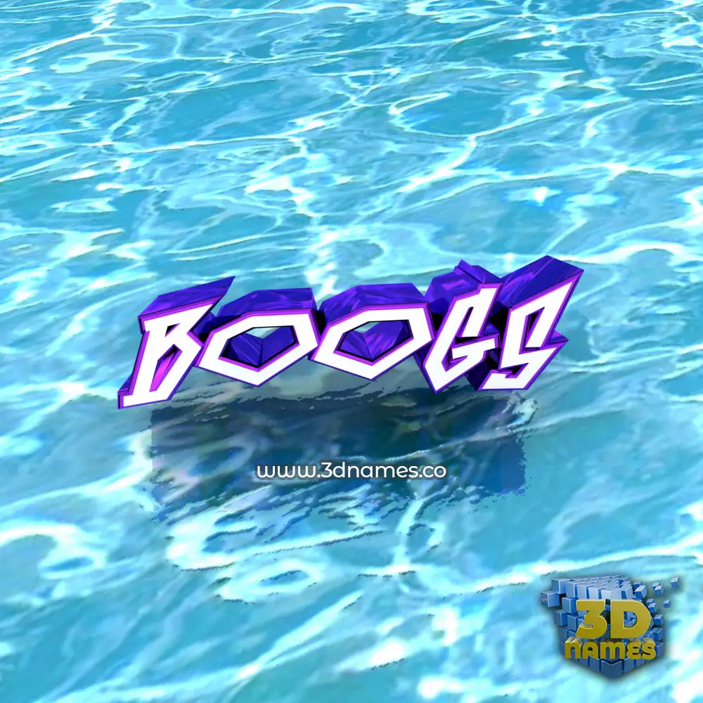 boogs in Water style - 3D name wallpaper