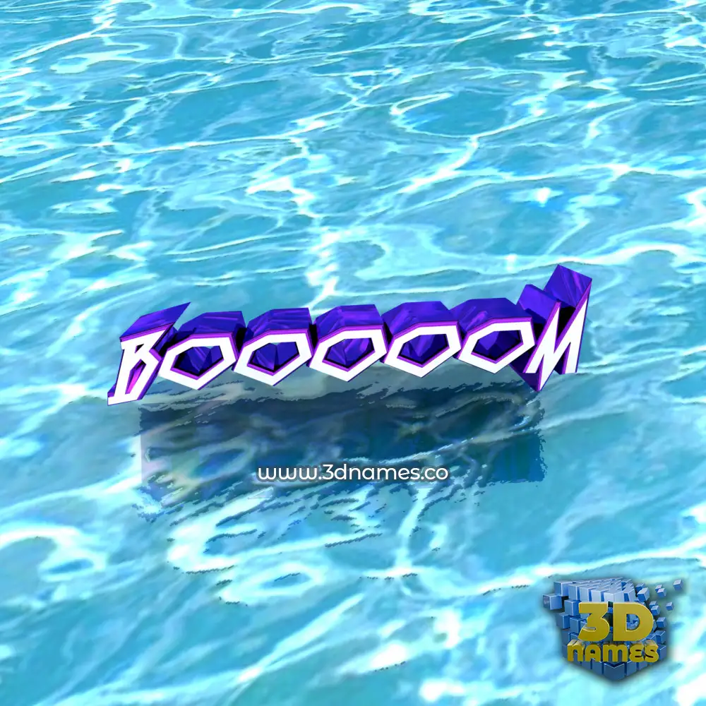 booooom in Water style - 3D name wallpaper