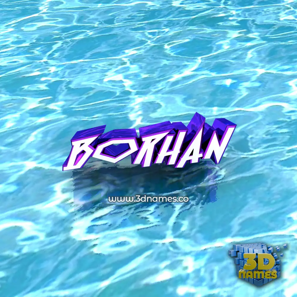 borhan in Water style - 3D name wallpaper