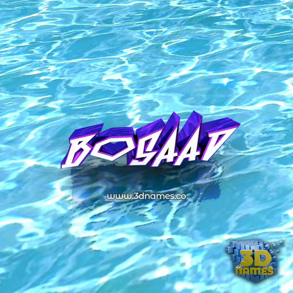 bosaad in Water style - 3D name wallpaper