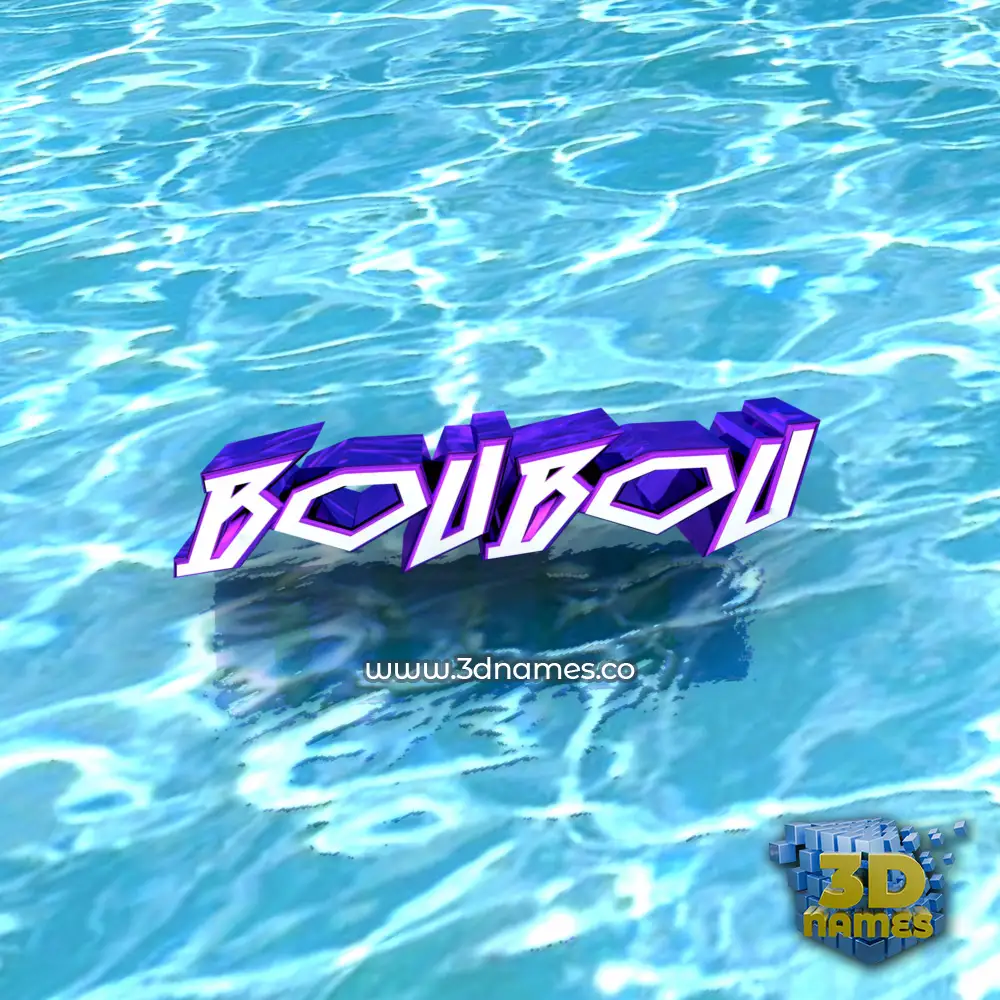 boubou in Water style - 3D name wallpaper