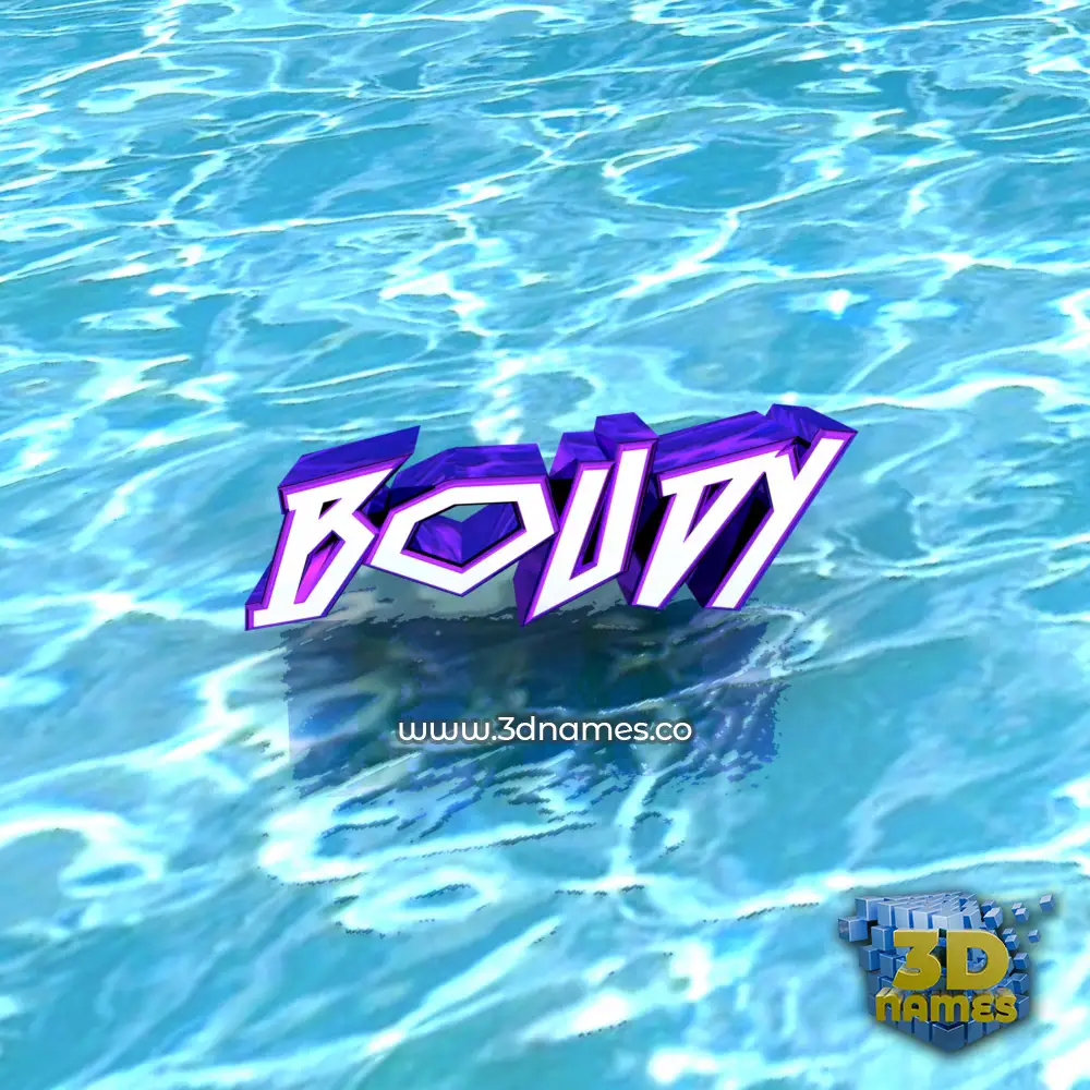 boudy in Water style - 3D name wallpaper