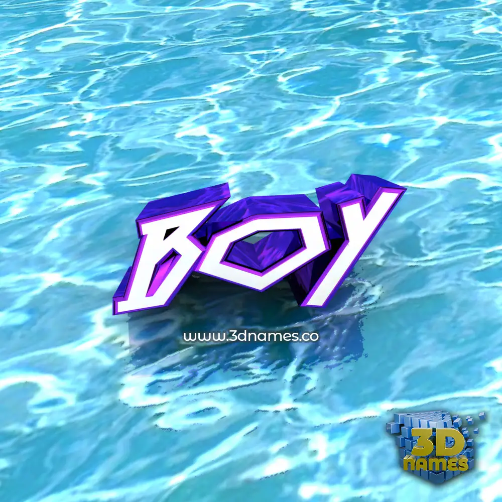 boy in Water style - 3D name wallpaper