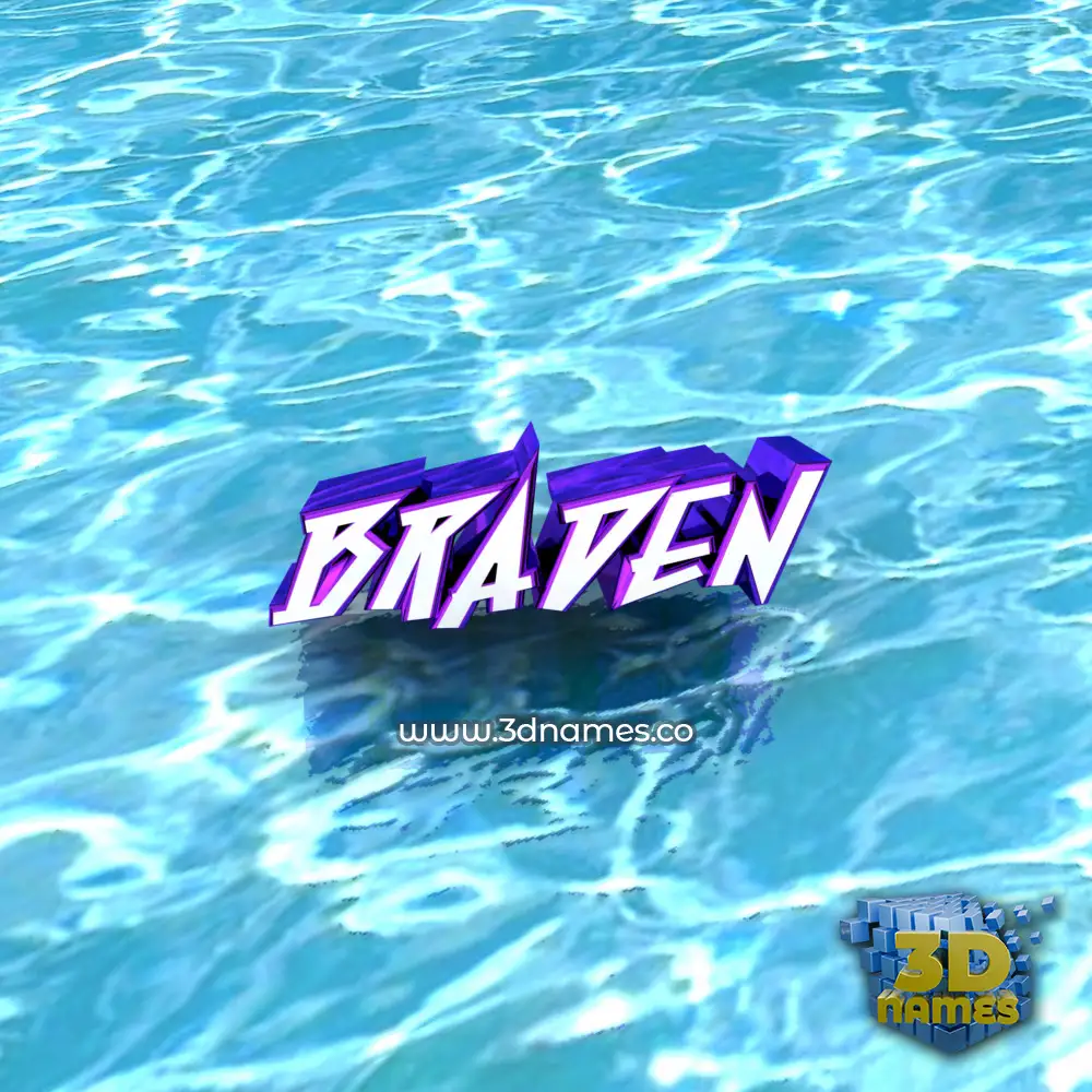 braden in Water style - 3D name wallpaper