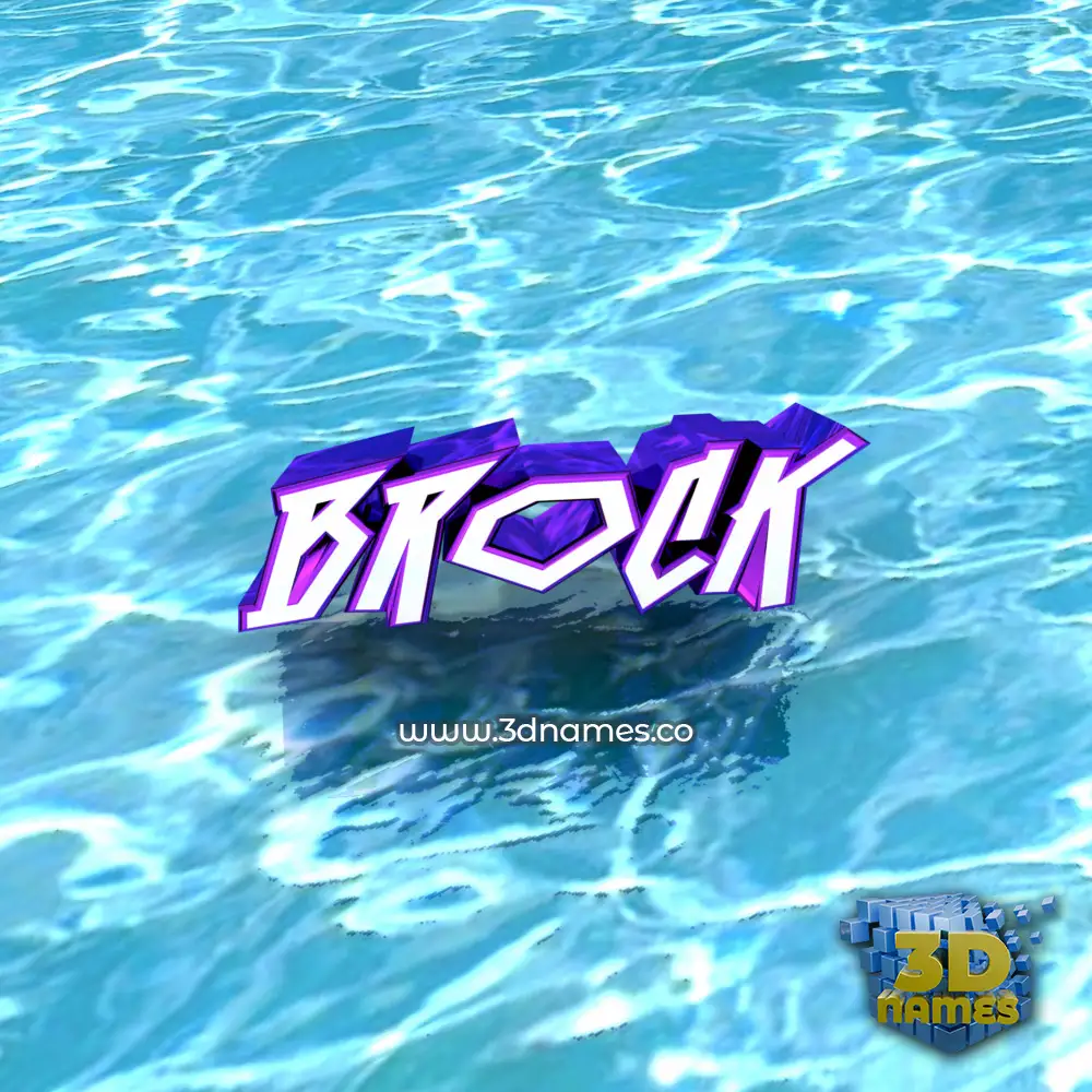 brock in Water style - 3D name wallpaper