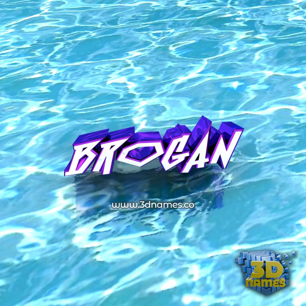 brogan in Water style - 3D name wallpaper