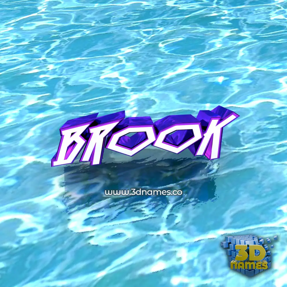 brook in Water style - 3D name wallpaper