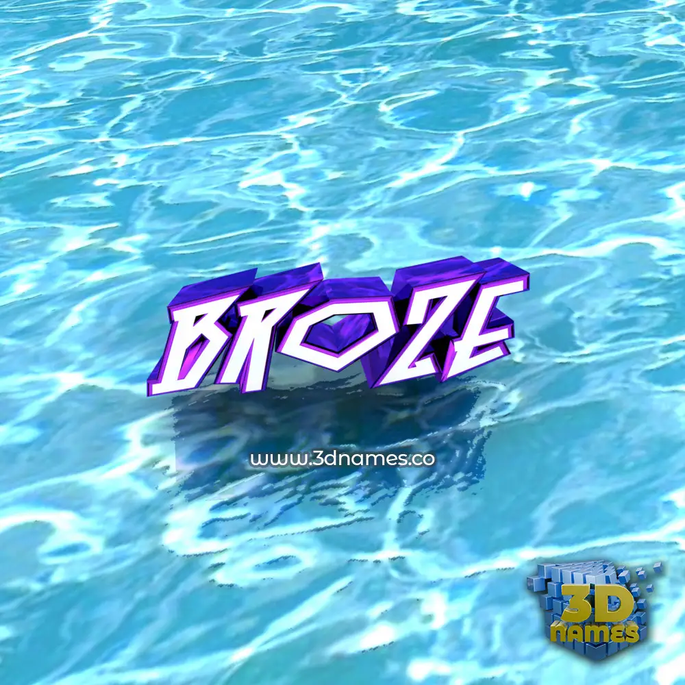 broze in Water style - 3D name wallpaper