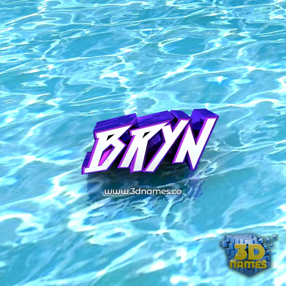 bryn in Water style - 3D name wallpaper