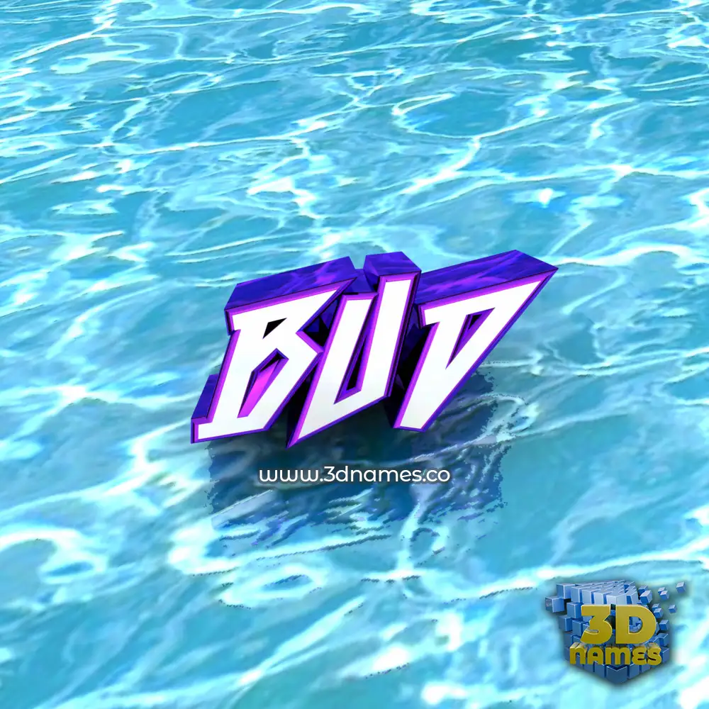 bud in Water style - 3D name wallpaper