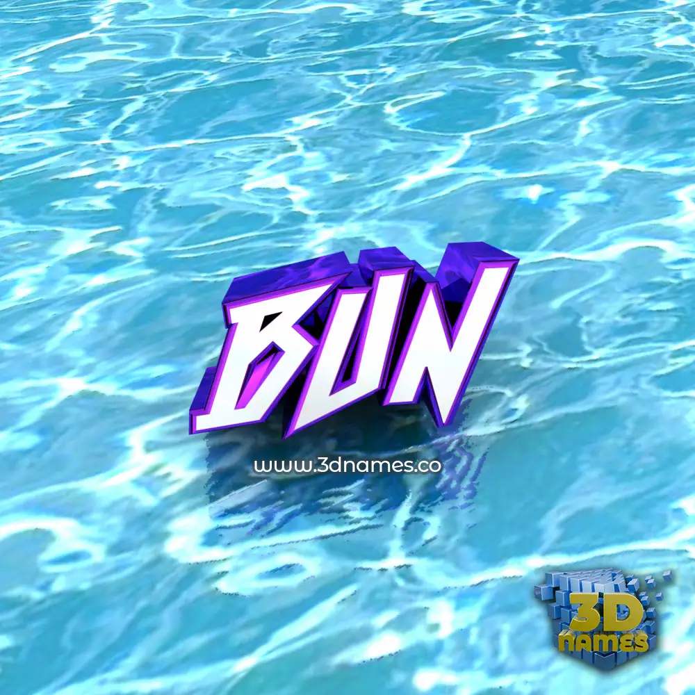 bun in Water style - 3D name wallpaper