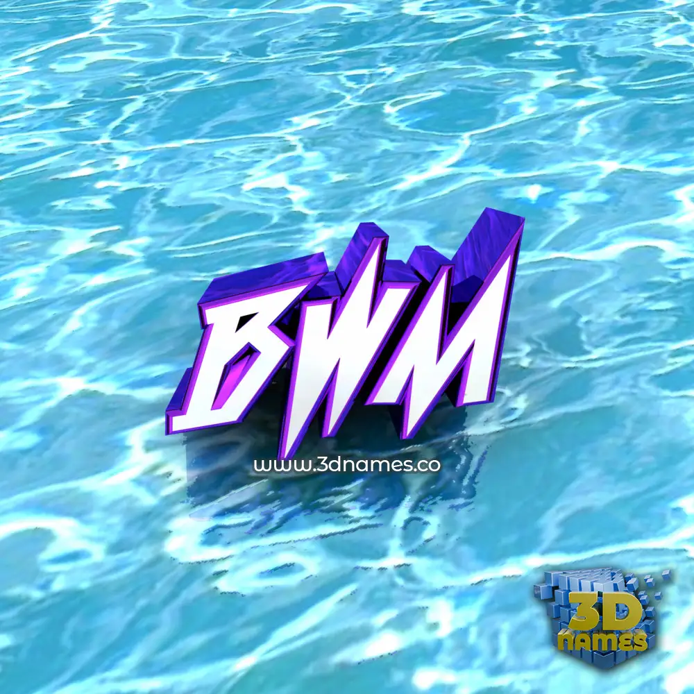 bwm in Water style - 3D name wallpaper