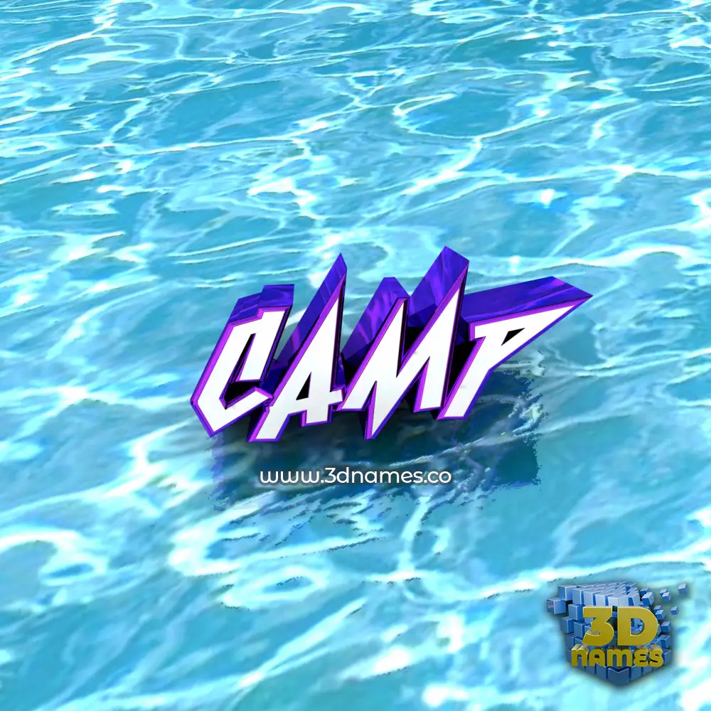 camp in Water style - 3D name wallpaper