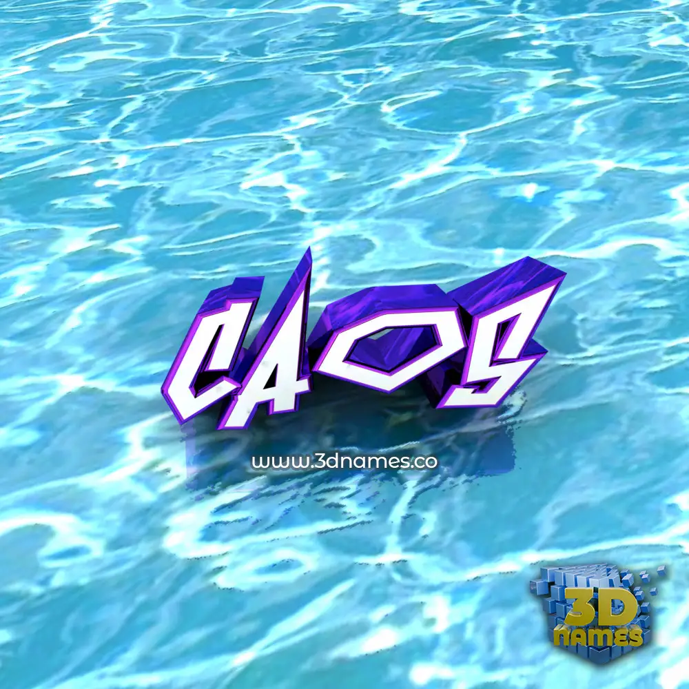 caos in Water style - 3D name wallpaper