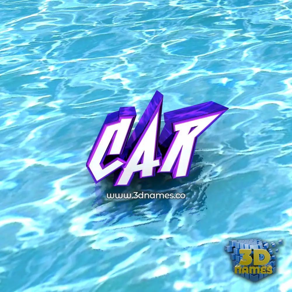 car in Water style - 3D name wallpaper