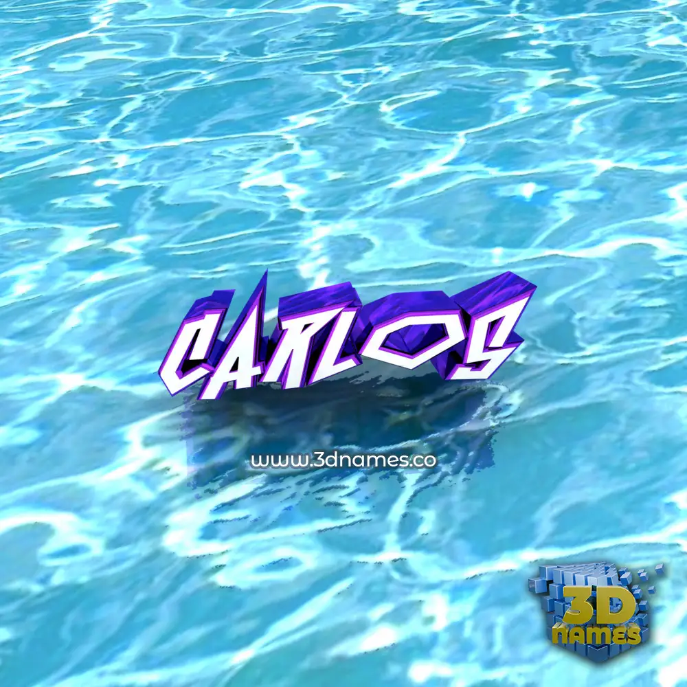 carlos in Water style - 3D name wallpaper
