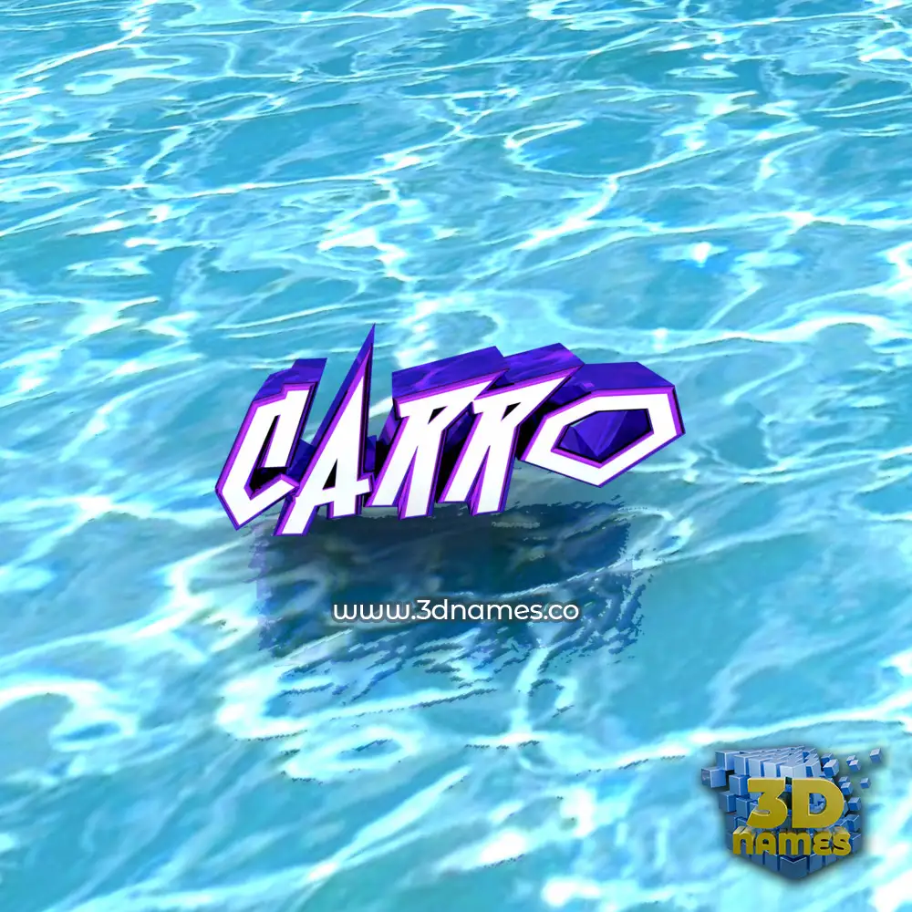 carro in Water style - 3D name wallpaper