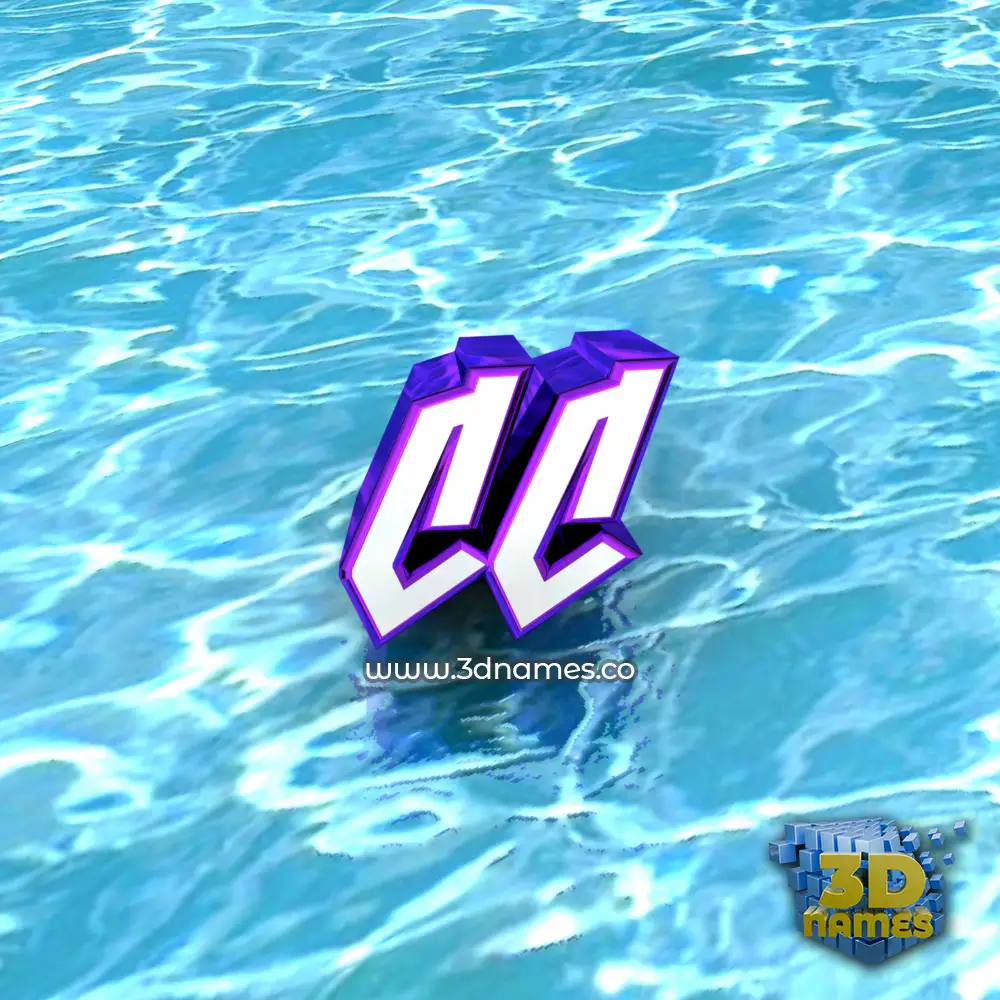 cc in Water style - 3D name wallpaper