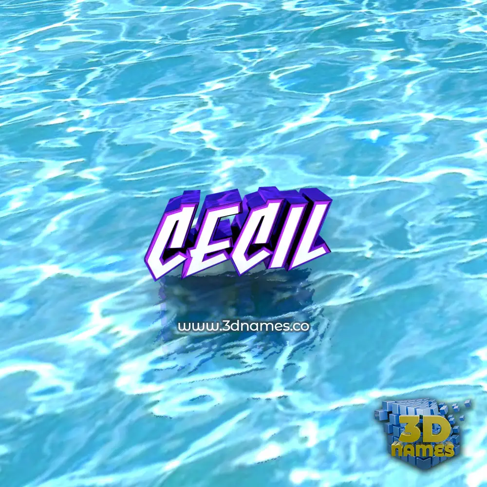 cecil in Water style - 3D name wallpaper