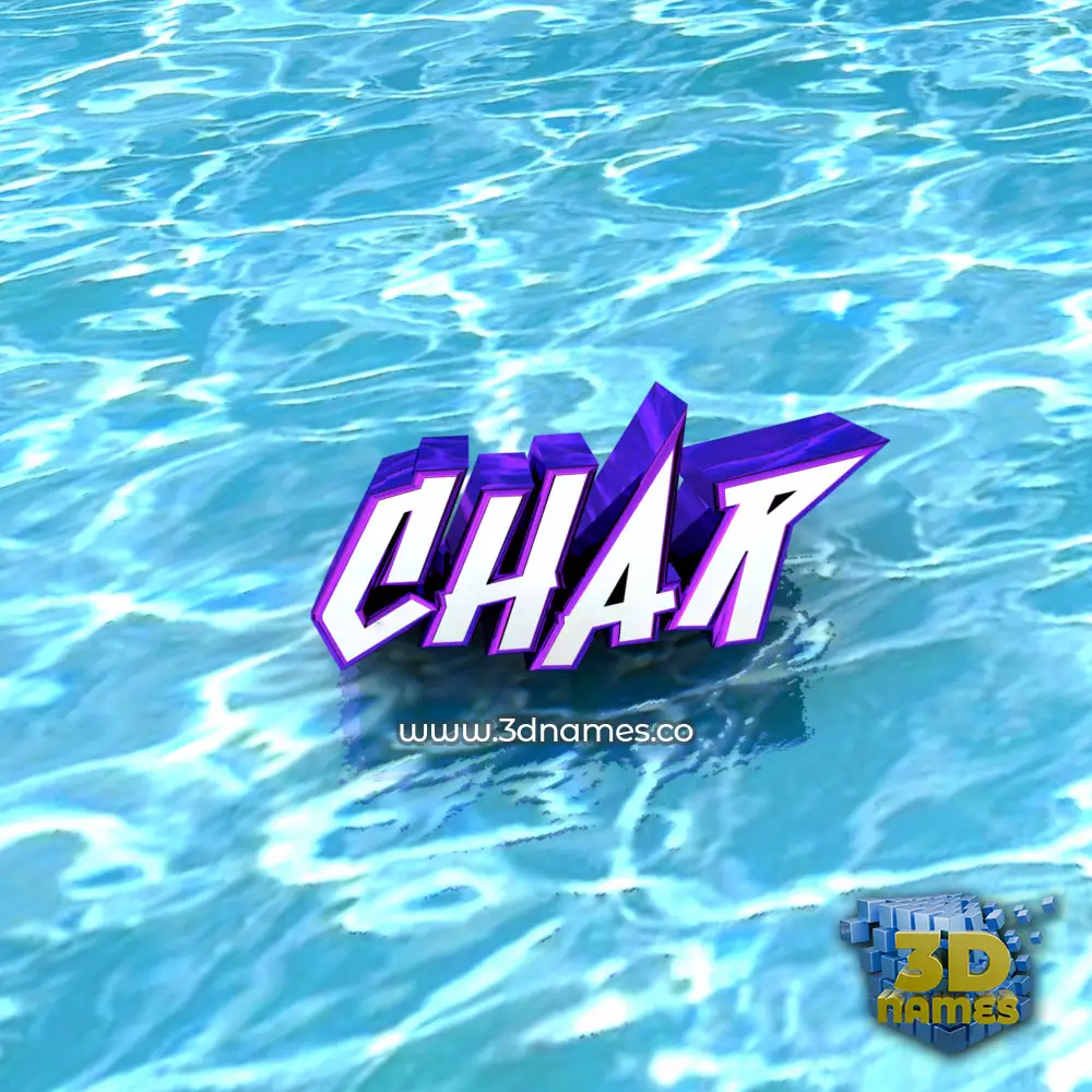 char in Water style - 3D name wallpaper