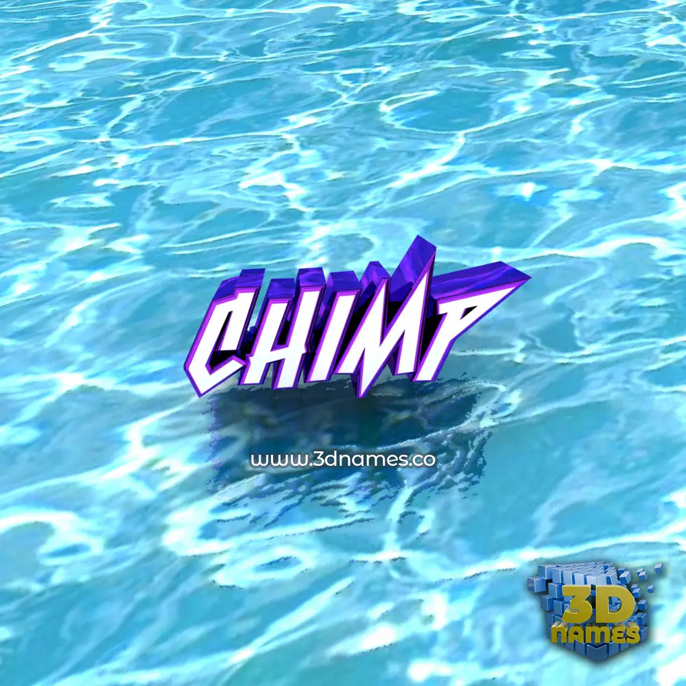 chimp in Water style - 3D name wallpaper