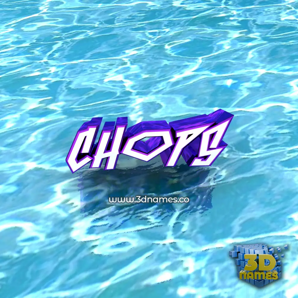 chops in Water style - 3D name wallpaper