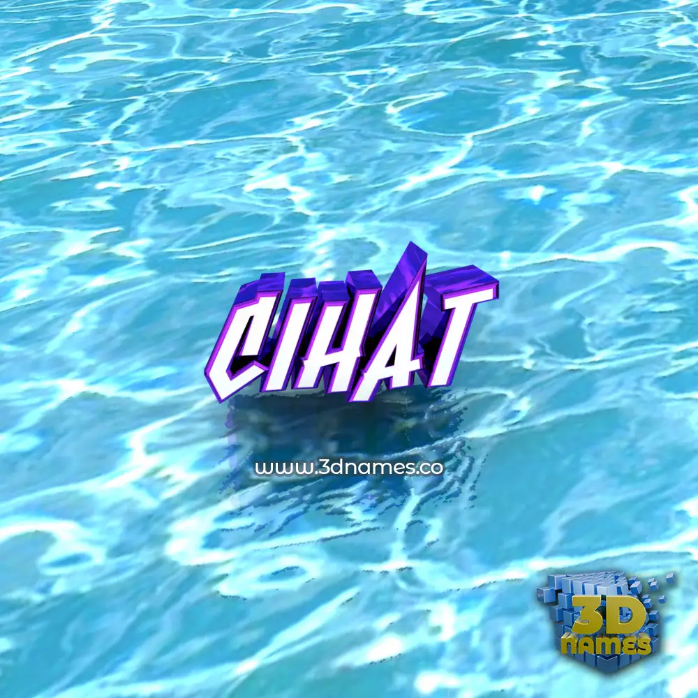 cihat in Water style - 3D name wallpaper
