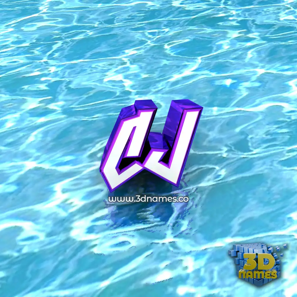 cj in Water style - 3D name wallpaper