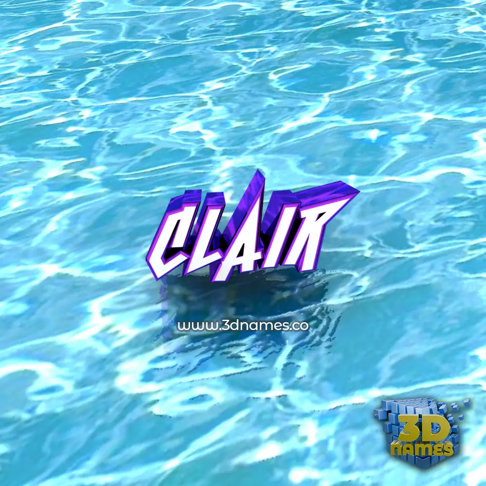 clair in Water style - 3D name wallpaper