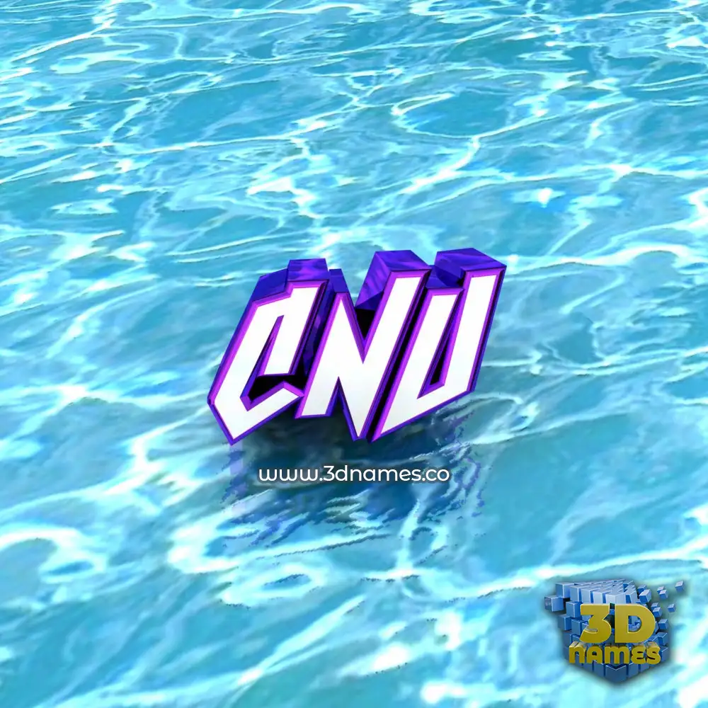 cnu in Water style - 3D name wallpaper