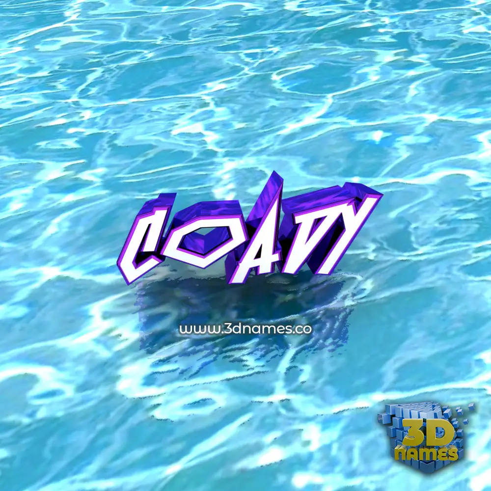 coady in Water style - 3D name wallpaper