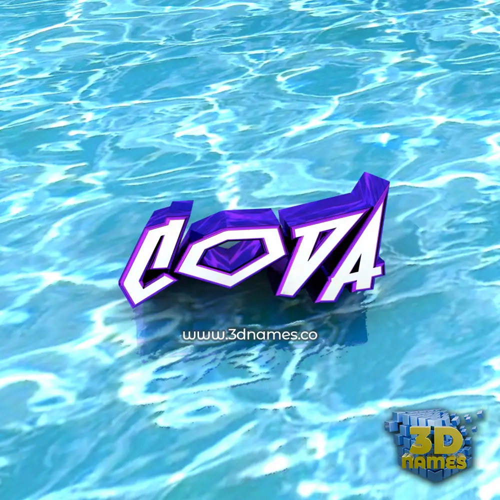 coda in Water style - 3D name wallpaper