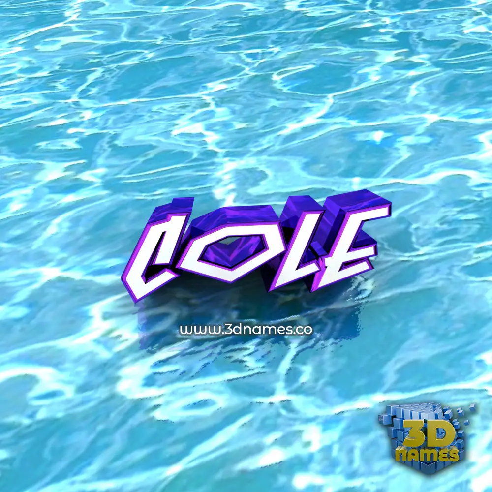 cole in Water style - 3D name wallpaper