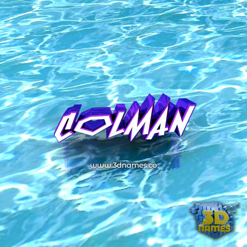 colman in Water style - 3D name wallpaper