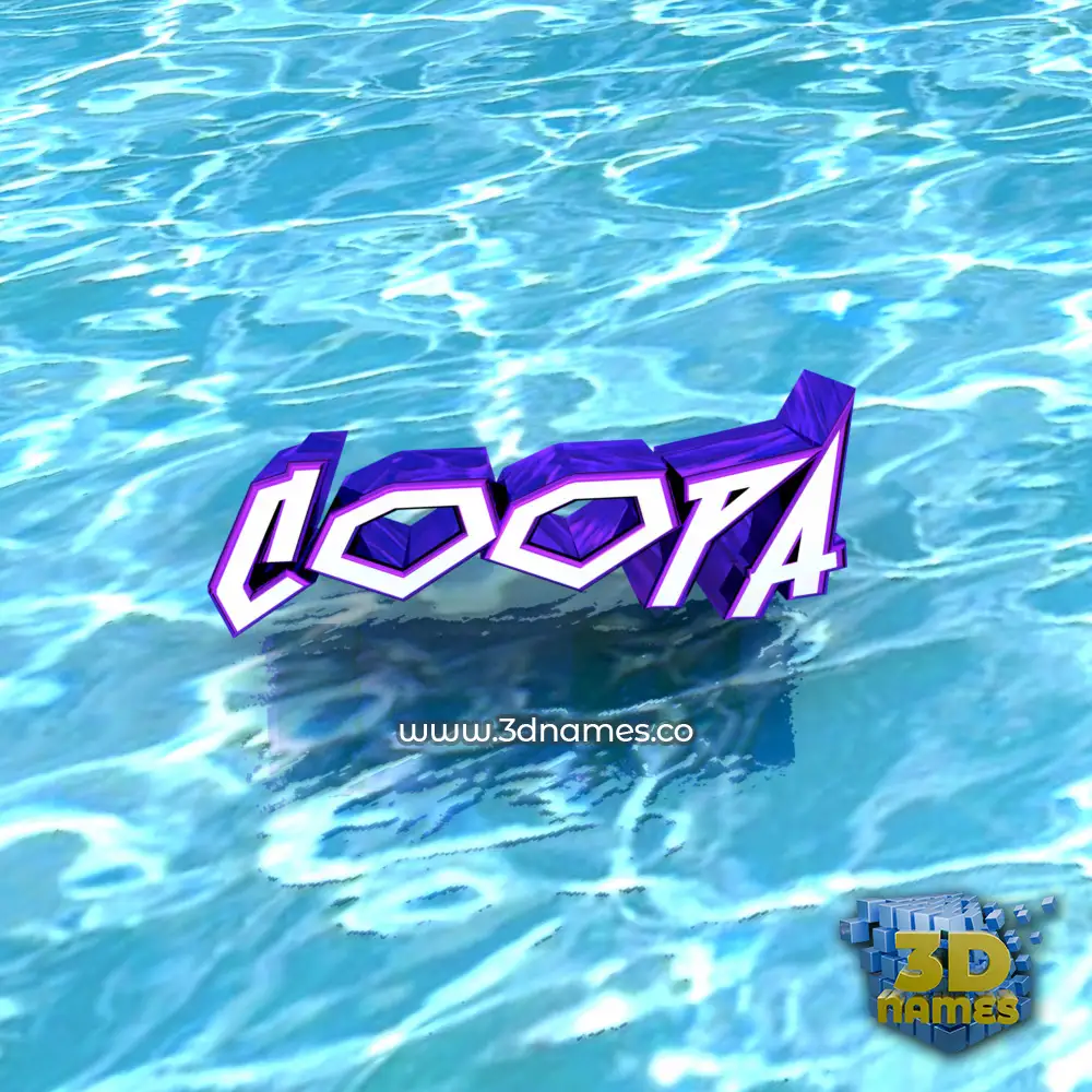 coopa in Water style - 3D name wallpaper