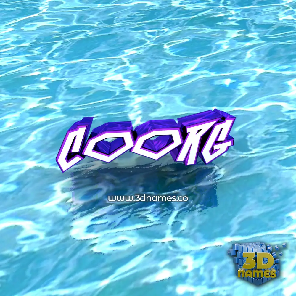 coorg in Water style - 3D name wallpaper
