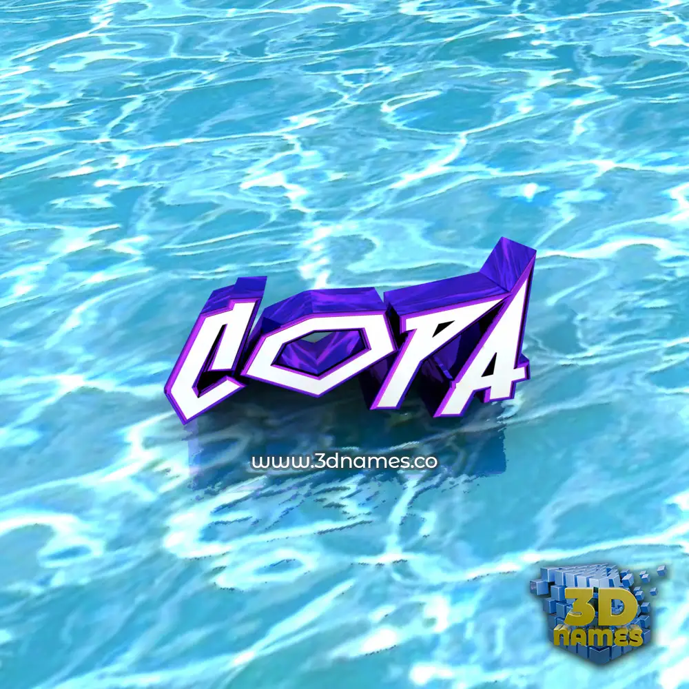 copa in Water style - 3D name wallpaper