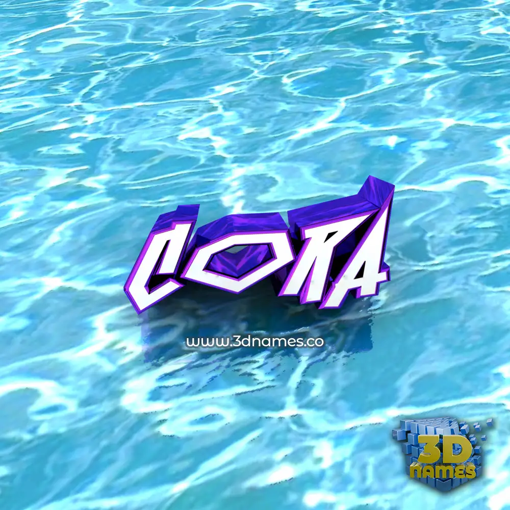 cora in Water style - 3D name wallpaper