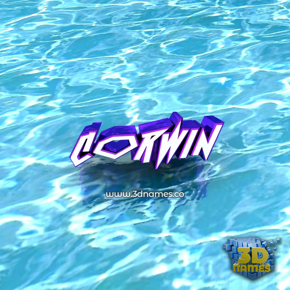 corwin in Water style - 3D name wallpaper