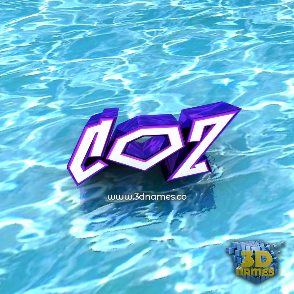 coz in Water style - 3D name wallpaper