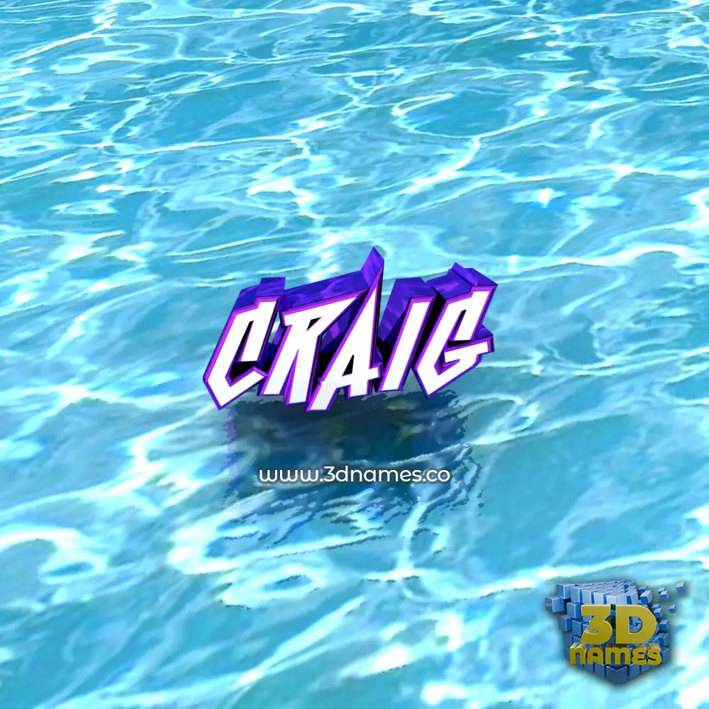 craig in Water style - 3D name wallpaper