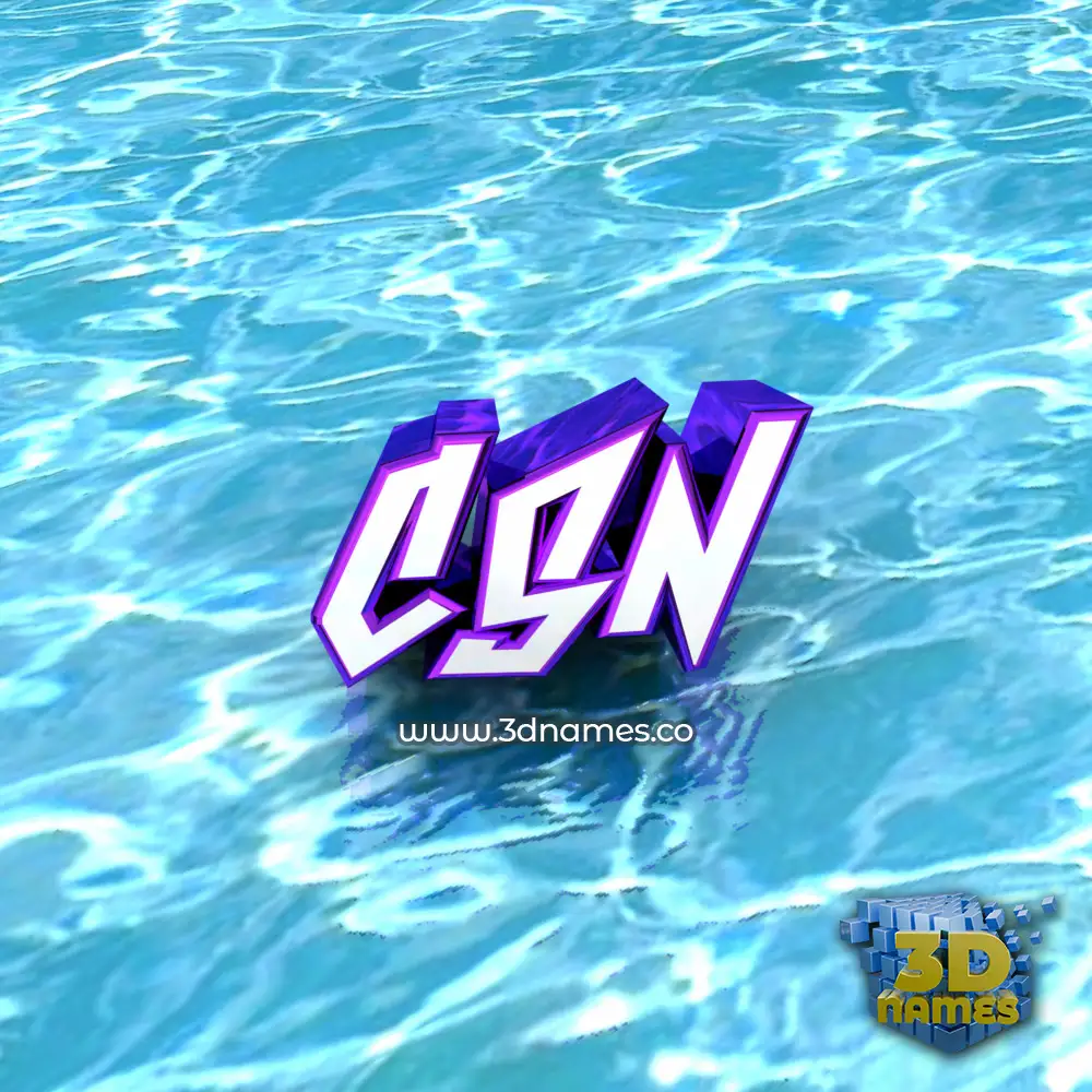csn in Water style - 3D name wallpaper