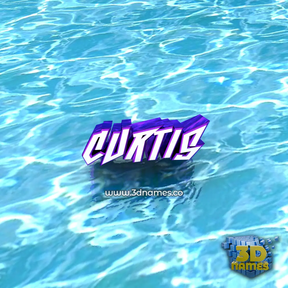 curtis in Water style - 3D name wallpaper