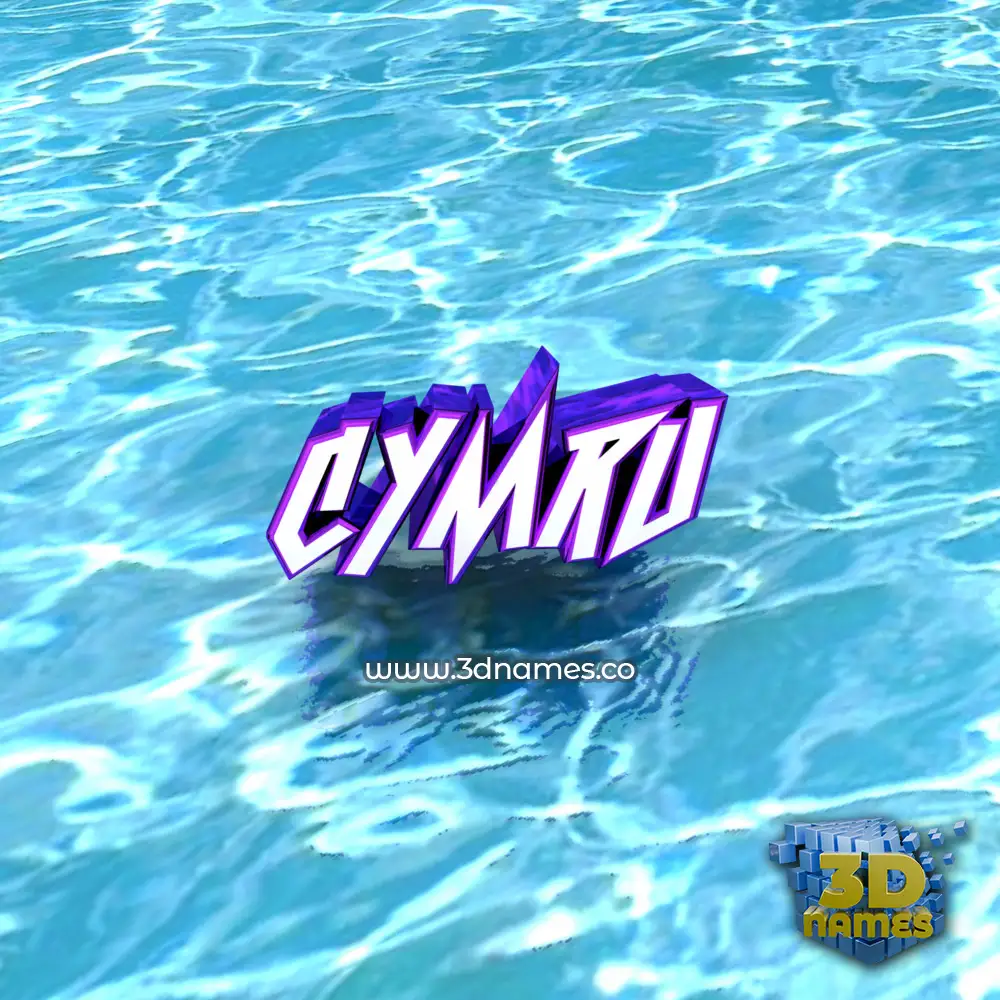 cymru in Water style - 3D name wallpaper