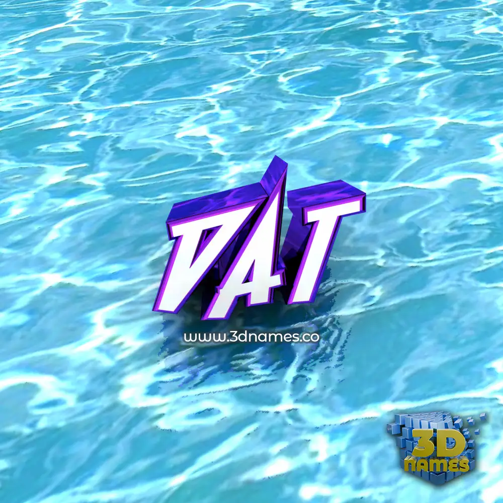 dat in Water style - 3D name wallpaper